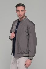 Ανθρακί ανδρικό ανοιξιάτικο μπουφάν - Slim fit - Image 5