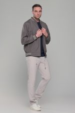 Ανθρακί ανδρικό ανοιξιάτικο μπουφάν - Slim fit - Image 4