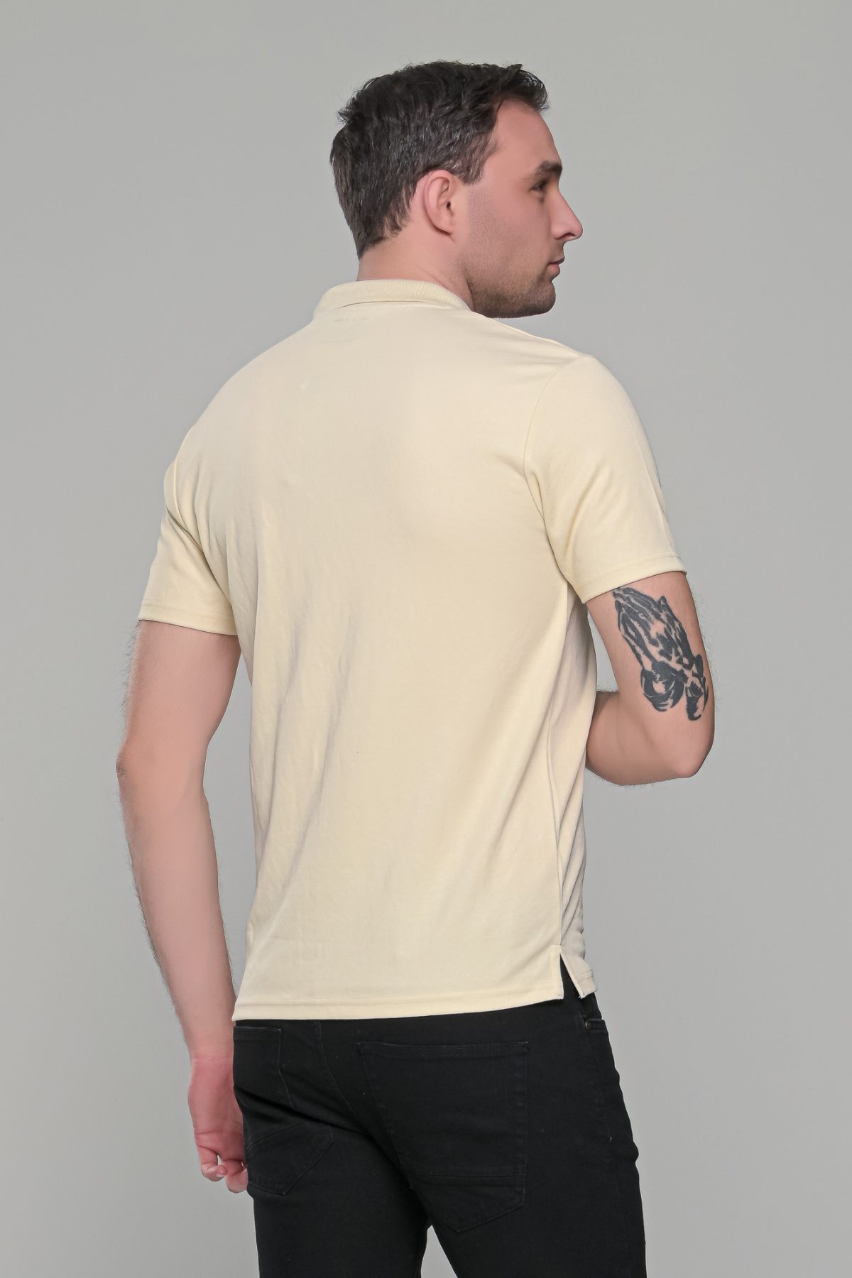 Μπεζ ανδρικό πόλο μπλουζάκι μοντάλ Massaro- Classic Fit - Image 8