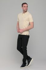 Μπεζ ανδρικό πόλο μπλουζάκι μοντάλ Massaro- Classic Fit - Image 4