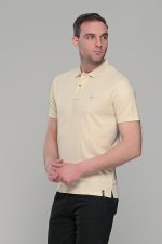 Μπεζ ανδρικό πόλο μπλουζάκι μοντάλ Massaro- Classic Fit - Image 3