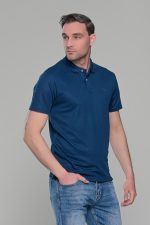 Μπλε ανδρικό πόλο μπλουζάκι μοντάλ Massaro- Classic Fit - Image 3