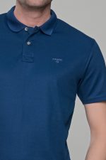 Μπλε ανδρικό πόλο μπλουζάκι μοντάλ Massaro- Classic Fit - Image 2
