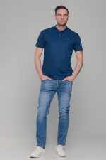 Μπλε ανδρικό πόλο μπλουζάκι μοντάλ Massaro- Classic Fit - Image 6