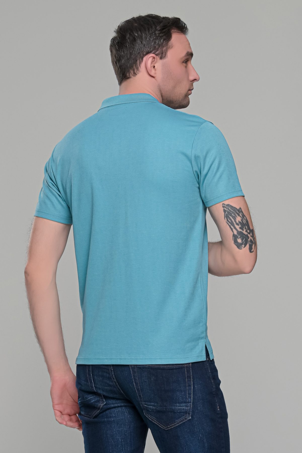 Σιέλ ανδρικό πόλο μπλουζάκι μοντάλ Massaro- Classic Fit - Image 8