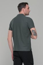 Πράσινο χακί ανδρικό μονόχρωμο πόλο πικέ μπλουζάκι Paparazzi- Classic Fit - Image 8