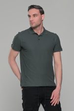Πράσινο χακί ανδρικό μονόχρωμο πόλο πικέ μπλουζάκι Paparazzi- Classic Fit