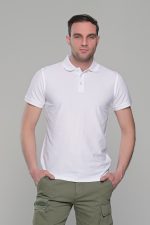 Λευκό ανδρικό μονόχρωμο πόλο πικέ μπλουζάκι Paparazzi- Classic Fit - Image 4