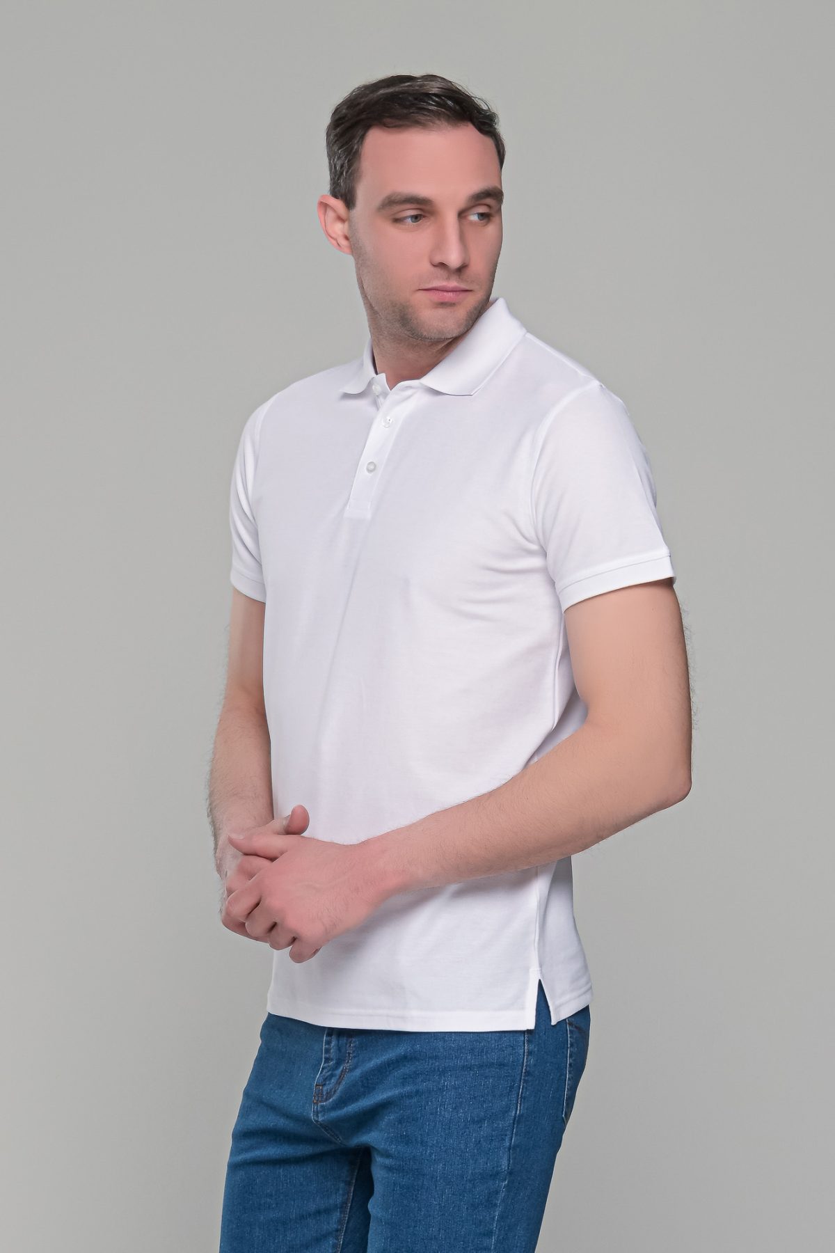 Λευκό ανδρικό μονόχρωμο πόλο πικέ μπλουζάκι Paparazzi- Classic Fit - Image 5