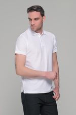 Λευκό ανδρικό μονόχρωμο πόλο πικέ μπλουζάκι Paparazzi- Classic Fit