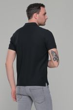 Μαύρο ανδρικό μονόχρωμο πόλο πικέ μπλουζάκι Paparazzi- Classic Fit - Image 8