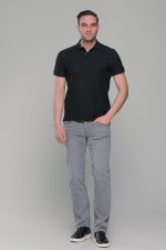 Μαύρο ανδρικό μονόχρωμο πόλο πικέ μπλουζάκι Paparazzi- Classic Fit - Image 4