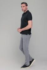 Μαύρο ανδρικό μονόχρωμο πόλο πικέ μπλουζάκι Paparazzi- Classic Fit - Image 6