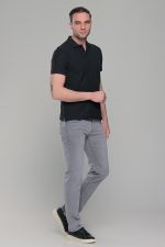 Μαύρο ανδρικό μονόχρωμο πόλο πικέ μπλουζάκι Paparazzi- Classic Fit - Image 7