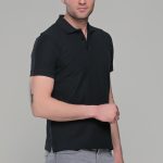 Μαύρο ανδρικό μονόχρωμο πόλο πικέ μπλουζάκι Paparazzi- Classic Fit