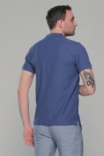Μπλε Indigo ανδρικό μονόχρωμο πόλο πικέ μπλουζάκι Paparazzi- Classic Fit - Image 8