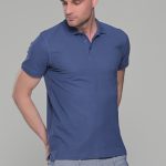 Μπλε Indigo ανδρικό μονόχρωμο πόλο πικέ μπλουζάκι Paparazzi- Classic Fit