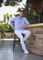 Καλοκαιρινό Ανδρικό Chino Παντελόνι MASSARO Λευκό - Slim fit - Image 2