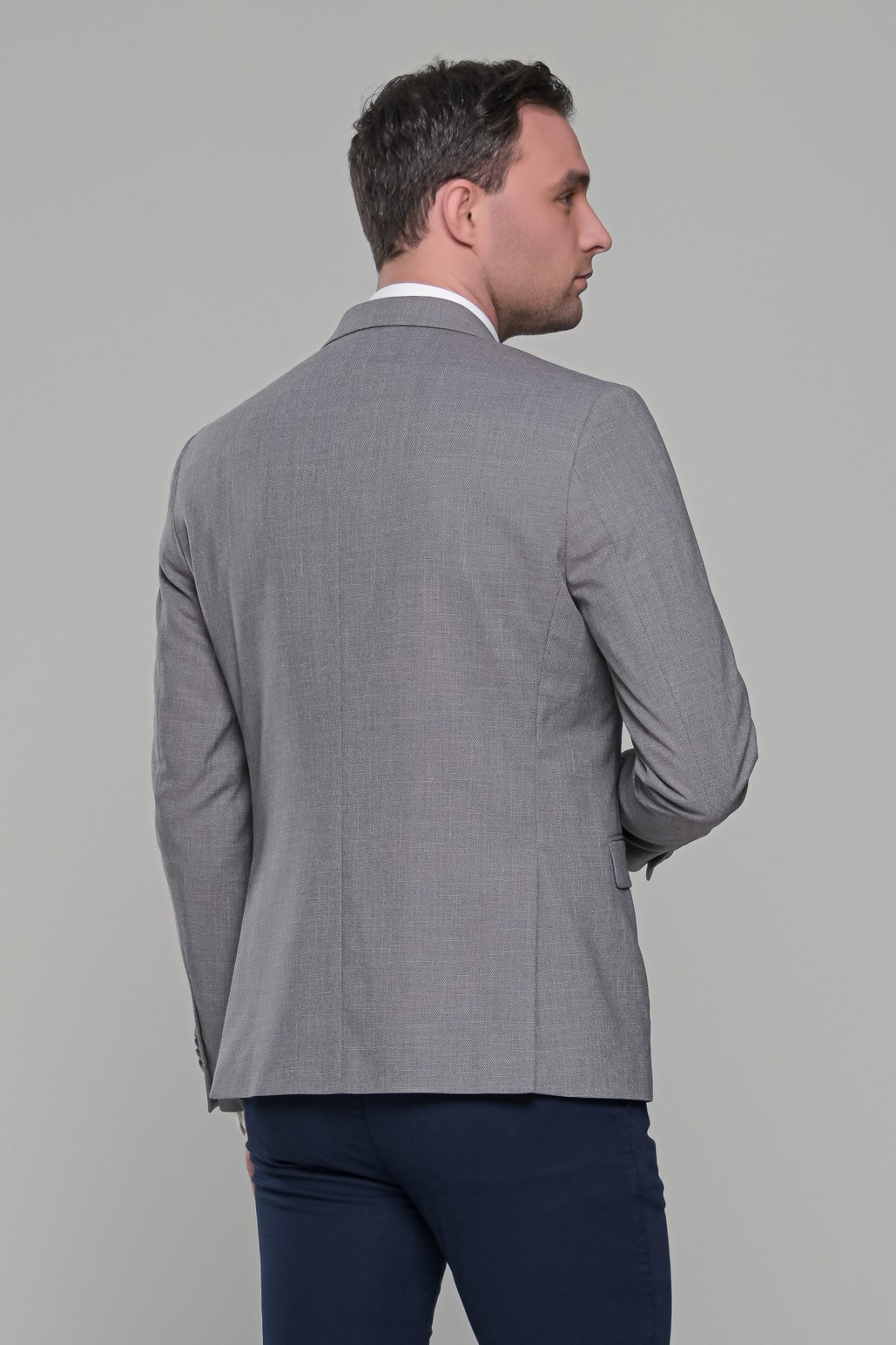 Λινό γκρι ανδρικό σακάκι καλοκαιρινό AM- slim fit - Image 9