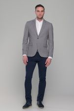 Λινό γκρι ανδρικό σακάκι καλοκαιρινό AM- slim fit - Image 6
