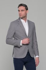 Λινό γκρι ανδρικό σακάκι καλοκαιρινό AM- slim fit - Image 7