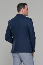 Λινό σκούρο μπλε navy ανδρικό σακάκι καλοκαιρινό AM- slim fit - Image 10