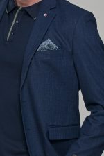 Λινό σκούρο μπλε navy ανδρικό σακάκι καλοκαιρινό AM- slim fit - Image 2