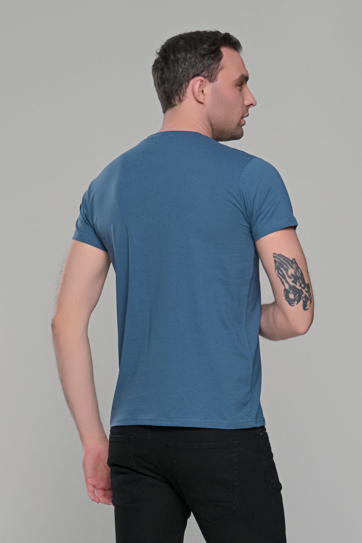 Μπλε-Πετρόλ κοντομάνικο t-shirt ανδρικό μπλουζάκι με στάμπα - Image 8