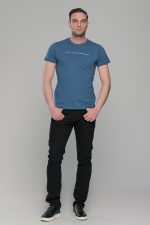 Μπλε-Πετρόλ κοντομάνικο t-shirt ανδρικό μπλουζάκι με στάμπα - Image 6