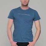 Μπλε-Πετρόλ κοντομάνικο t-shirt ανδρικό μπλουζάκι με στάμπα