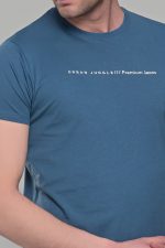 Μπλε-Πετρόλ κοντομάνικο t-shirt ανδρικό μπλουζάκι με στάμπα - Image 2