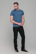 Μπλε-Πετρόλ κοντομάνικο t-shirt ανδρικό μπλουζάκι με στάμπα - Image 4