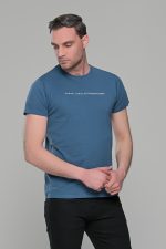 Μπλε-Πετρόλ κοντομάνικο t-shirt ανδρικό μπλουζάκι με στάμπα - Image 3