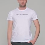 Λευκό κοντομάνικο t-shirt ανδρικό μπλουζάκι με στάμπα