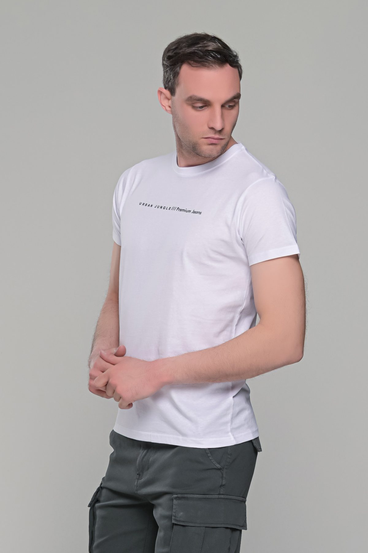 Λευκό κοντομάνικο t-shirt ανδρικό μπλουζάκι με στάμπα - Image 5