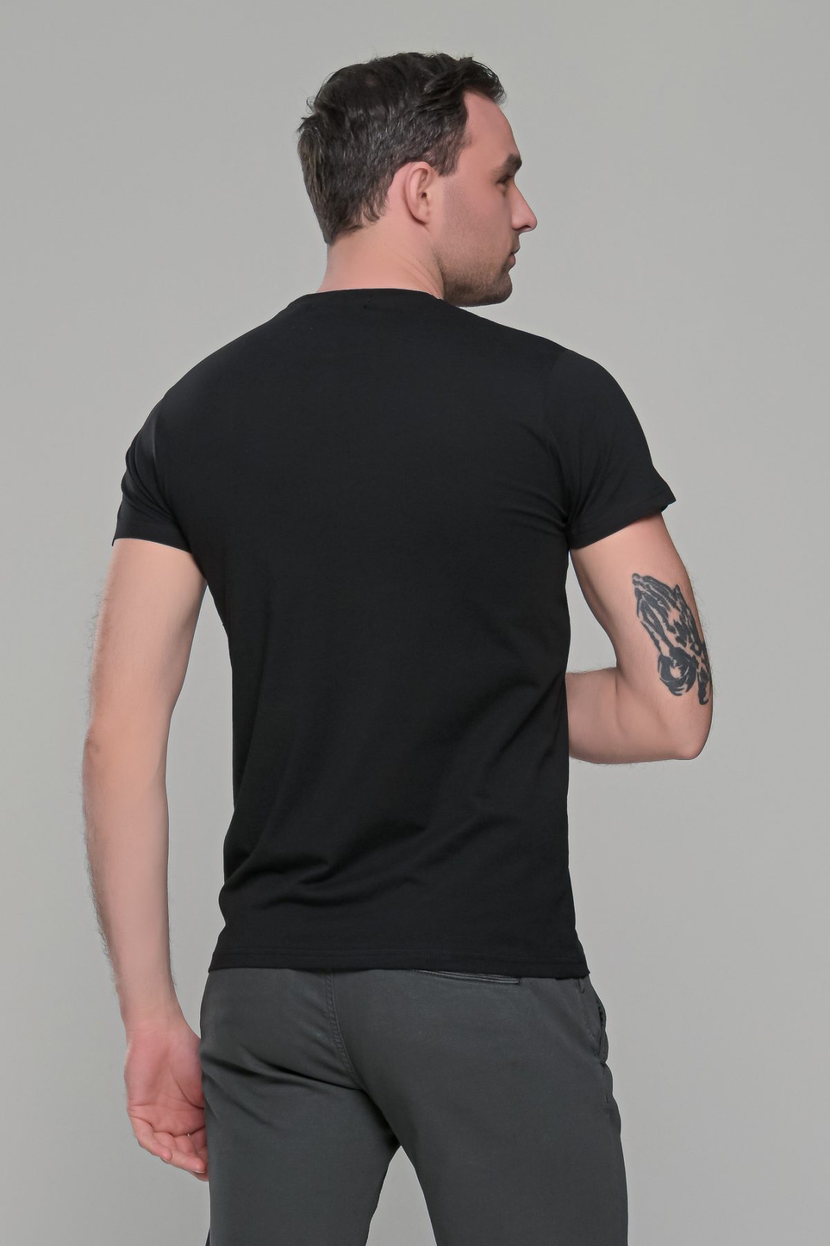 Μαύρο κοντομάνικο t-shirt ανδρικό μπλουζάκι με στάμπα - Image 7