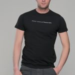 Μαύρο κοντομάνικο t-shirt ανδρικό μπλουζάκι με στάμπα