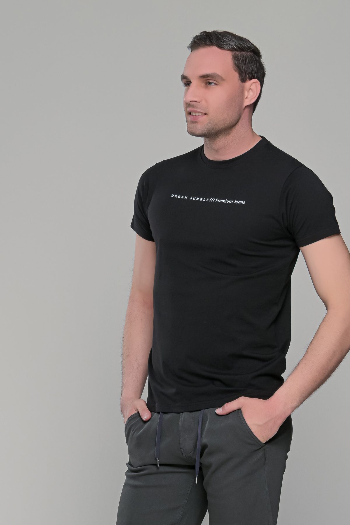 Μαύρο κοντομάνικο t-shirt ανδρικό μπλουζάκι με στάμπα - Image 3