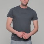 Σκούρο γκρι κοντομάνικο t-shirt ανδρικό μπλουζάκι με στάμπα