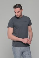 Σκούρο γκρι κοντομάνικο t-shirt ανδρικό μπλουζάκι με στάμπα - Image 5