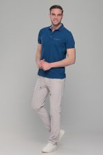 Ανδρικό μπλε πόλο μπλουζάκι MS με κοντό μανίκι – Slim Fit - Image 6