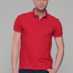Ανδρικό κόκκινο πόλο μπλουζάκι MS με κοντό μανίκι – Slim Fit
