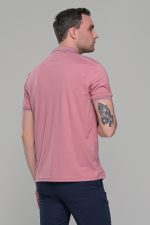 Ανδρικό ροζ πόλο μπλουζάκι MS με κοντό μανίκι – Slim Fit - Image 8