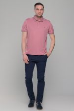 Ανδρικό ροζ πόλο μπλουζάκι MS με κοντό μανίκι – Slim Fit - Image 7
