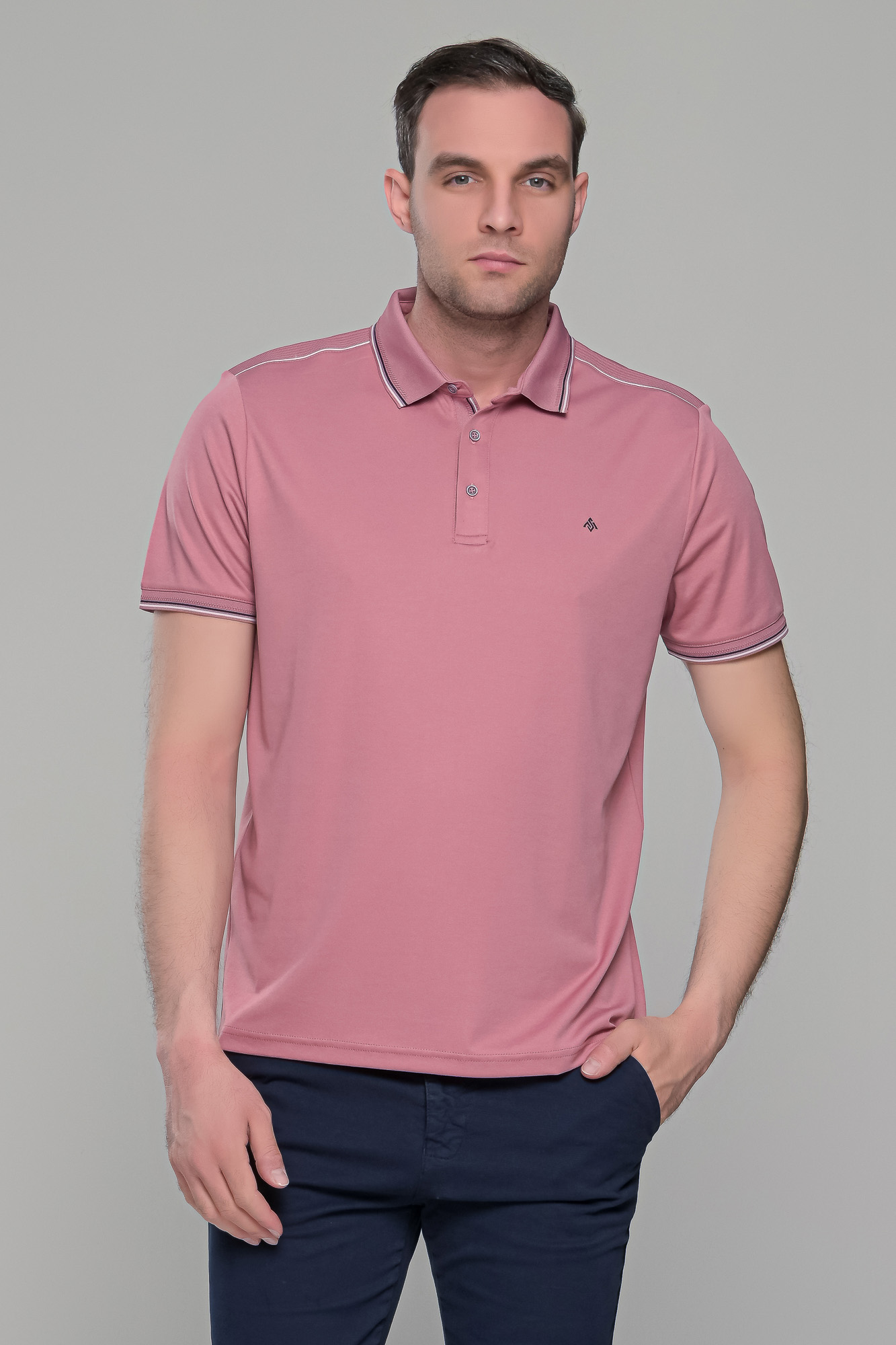 andriko-polo-mplouzaki-mployzaki-me-giaka-me-koumpia-koympia-casual-kathimerino-summer-kalokairino-spring-anoijiatiko-roz-pink (3) Ανδρικό ροζ πόλο μπλουζάκι MS με κοντό μανίκι – Slim Fit - Image 1