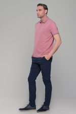 Ανδρικό ροζ πόλο μπλουζάκι MS με κοντό μανίκι – Slim Fit - Image 4