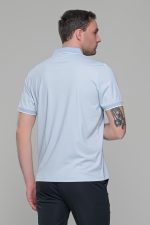 Ανδρικό σιέλ πόλο μπλουζάκι MS με κοντό μανίκι – Slim Fit - Image 8