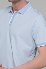 Ανδρικό σιέλ πόλο μπλουζάκι MS με κοντό μανίκι – Slim Fit - Image 2