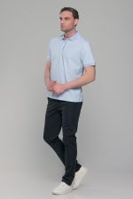 Ανδρικό σιέλ πόλο μπλουζάκι MS με κοντό μανίκι – Slim Fit - Image 4