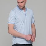 Ανδρικό σιέλ πόλο μπλουζάκι MS με κοντό μανίκι – Slim Fit